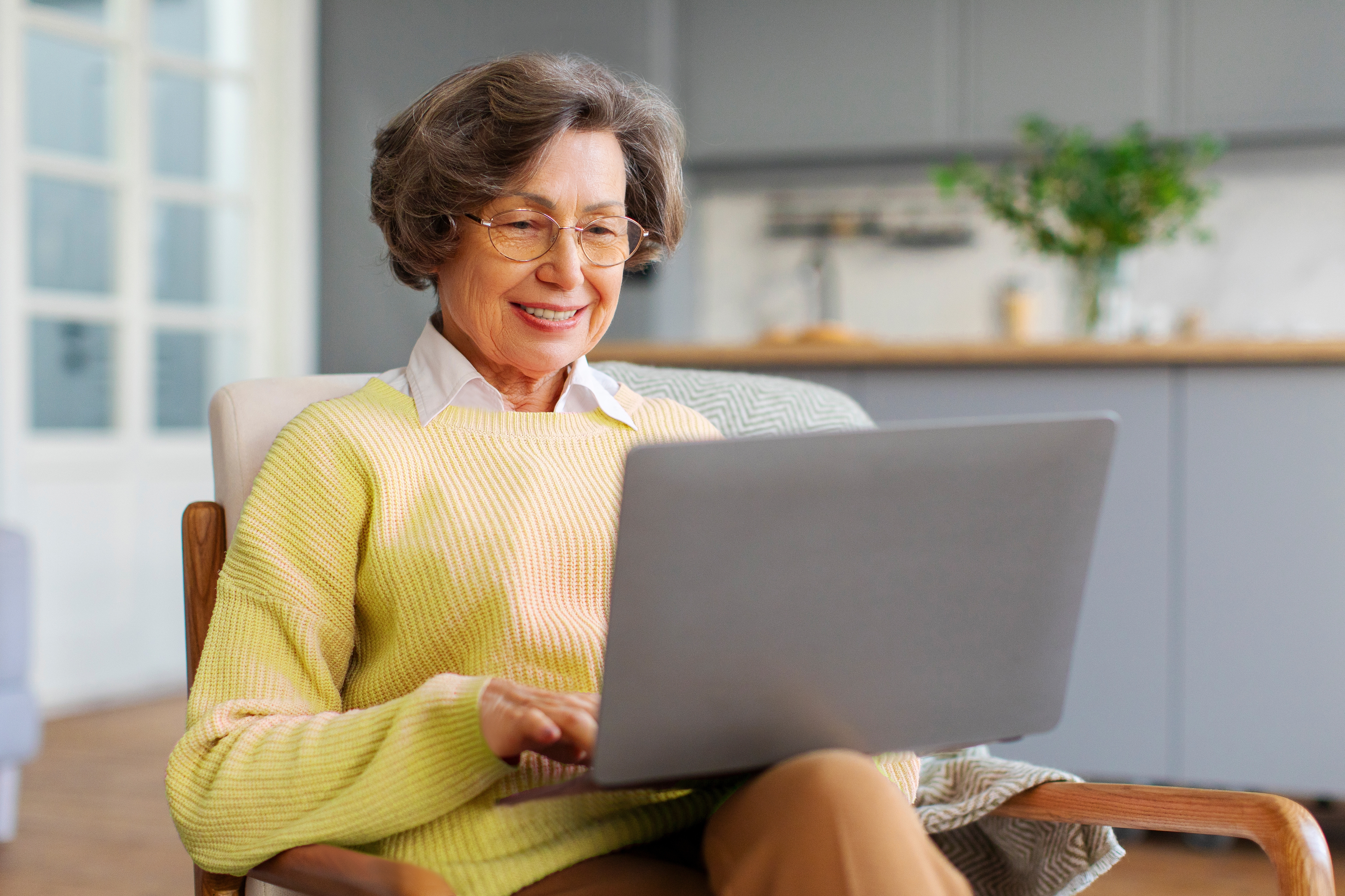 Let's talk screen time for older adults; photo by fast stock
